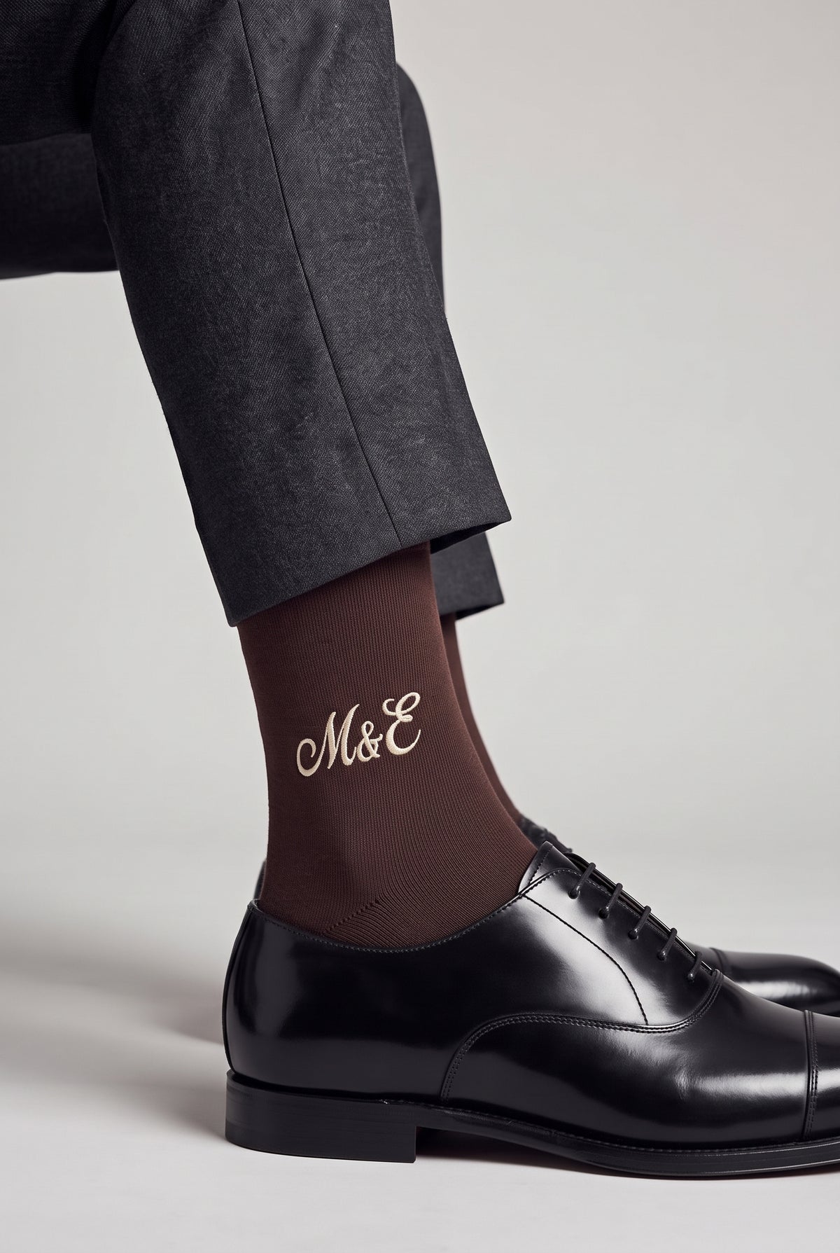Custom Name Socks in chestnut brown