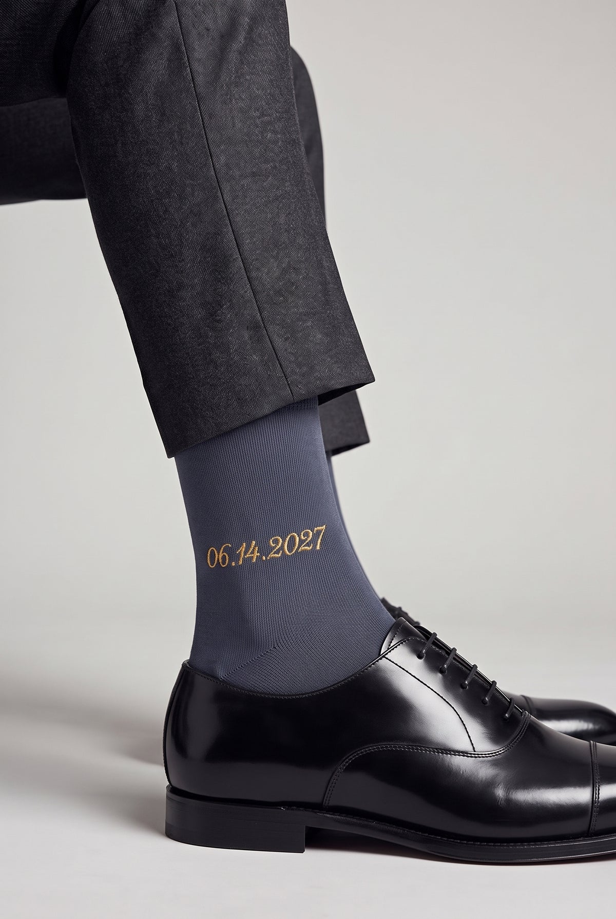 Custom Name Socks in steel blue