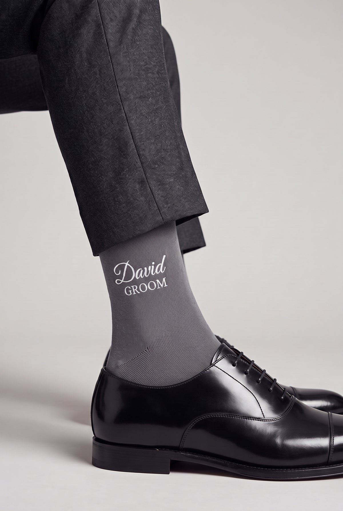 Custom Name Socks in charcoal