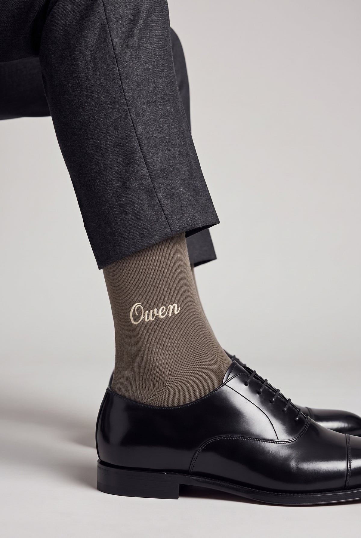 Custom Name Socks in khaki