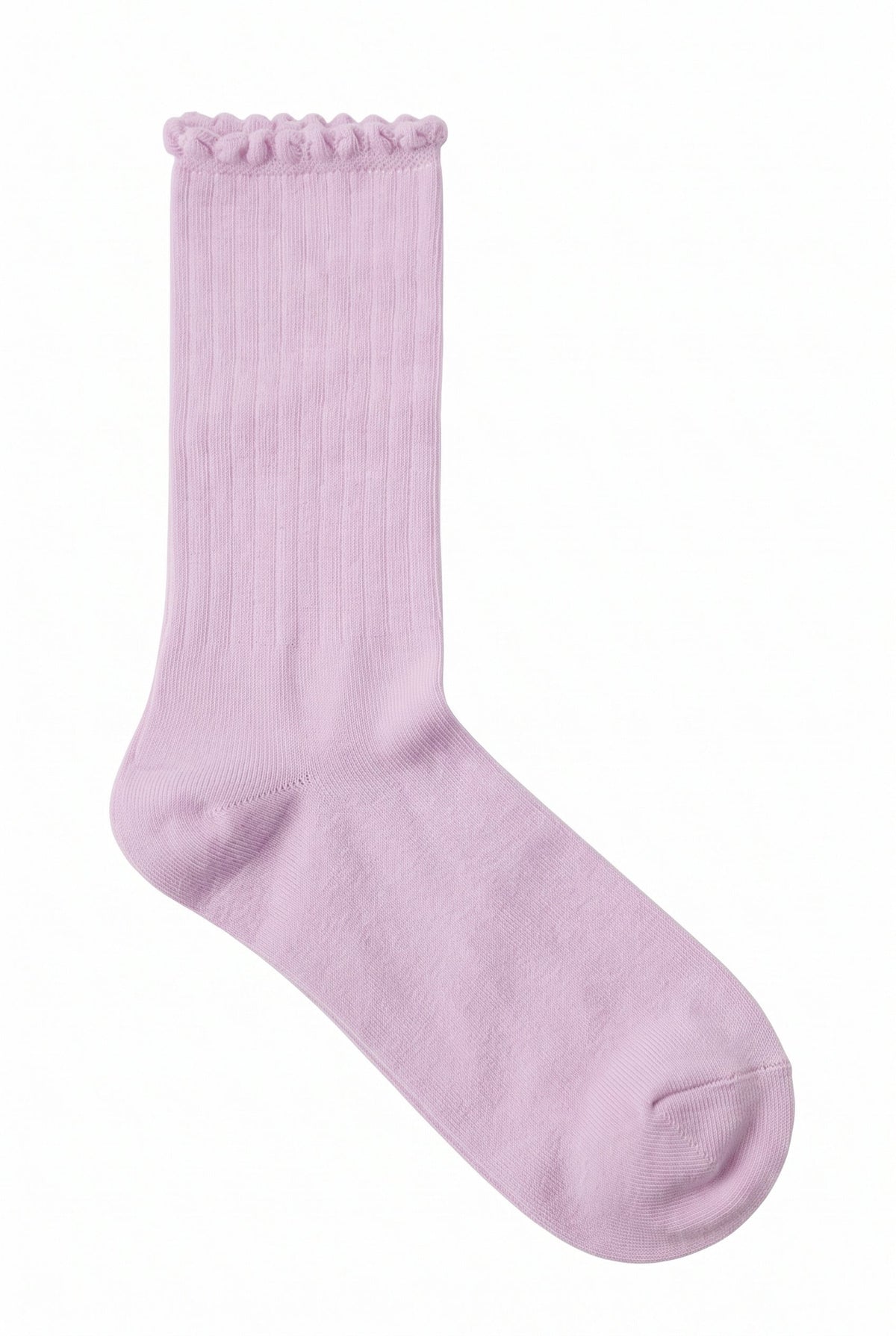 Light Lilac ruffle socks, blank — no embroidery
