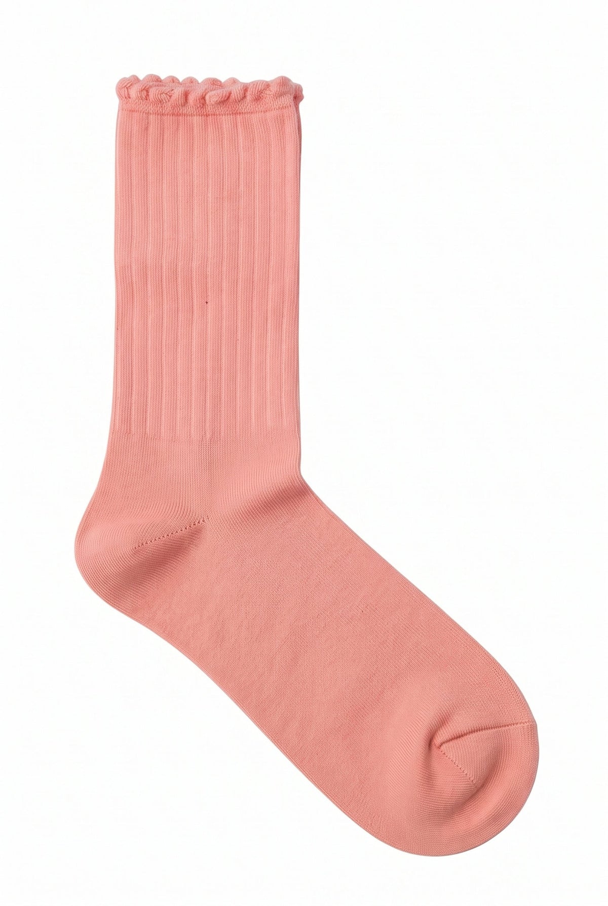 Coral ruffle socks, blank — no embroidery