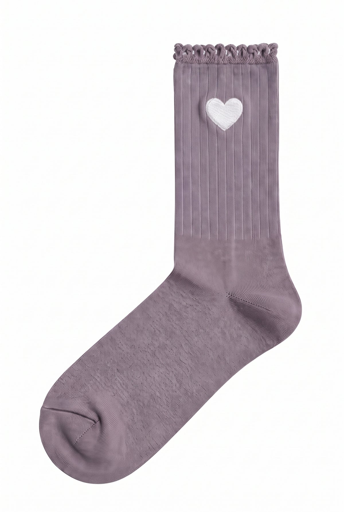 Embroidered Text Socks in lilac grey