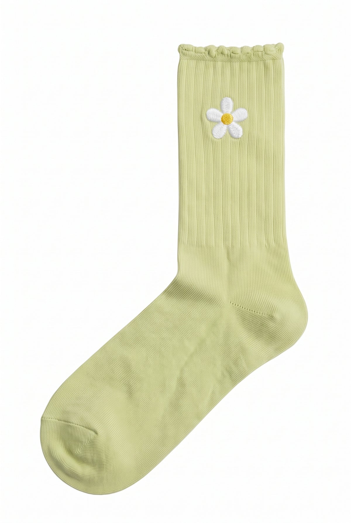 Embroidered Text Socks in pistachio green