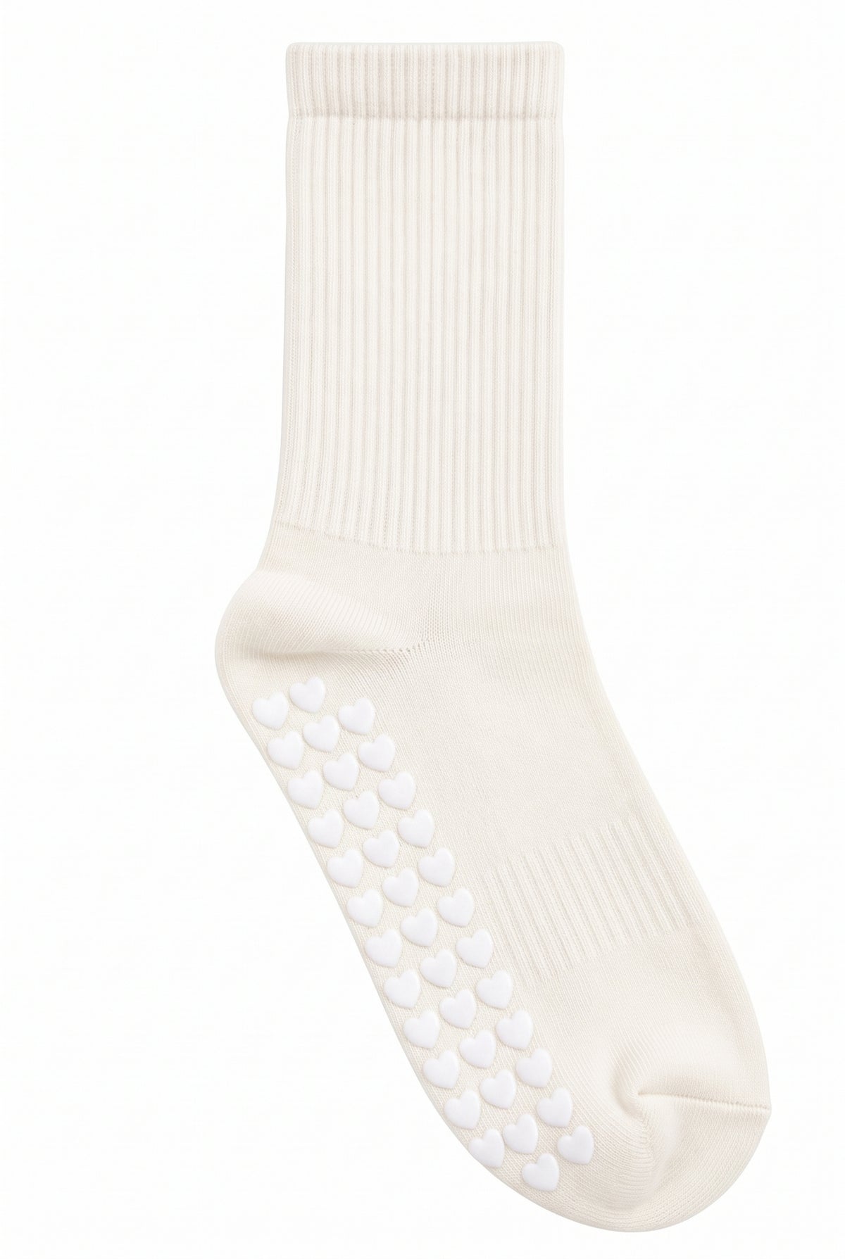 Cream pilates grip socks, blank — no embroidery