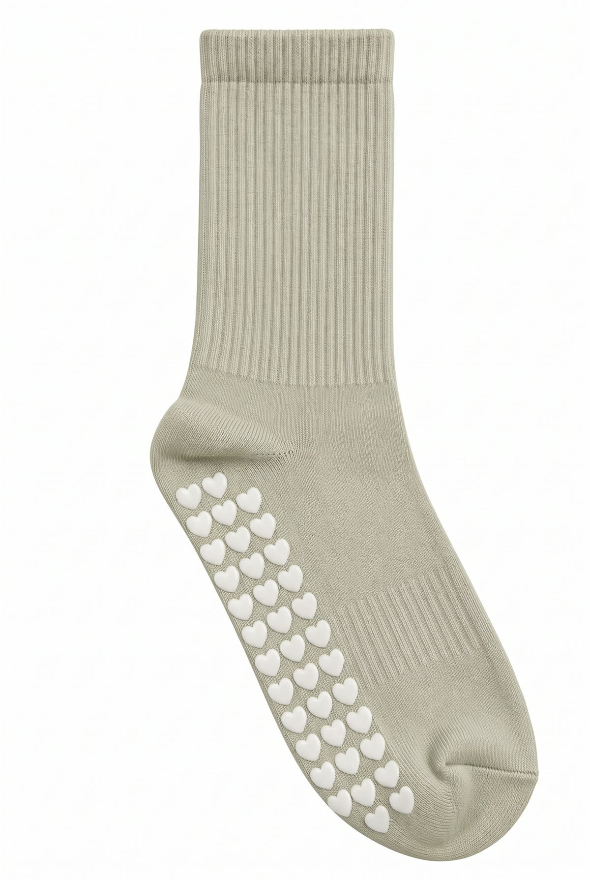 Khaki pilates grip socks, blank — no embroidery