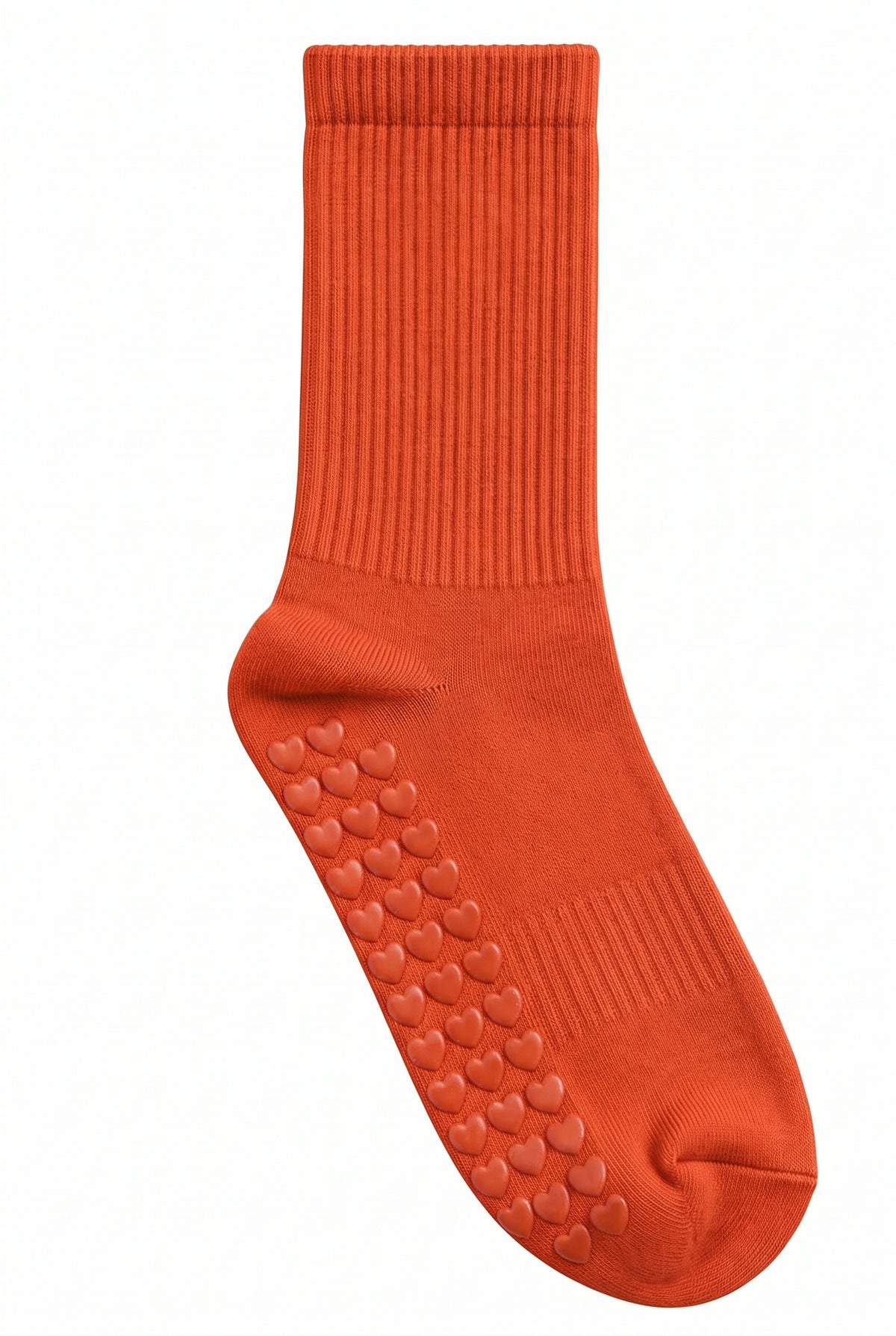 Orange pilates grip socks, blank — plain, ready to personalize