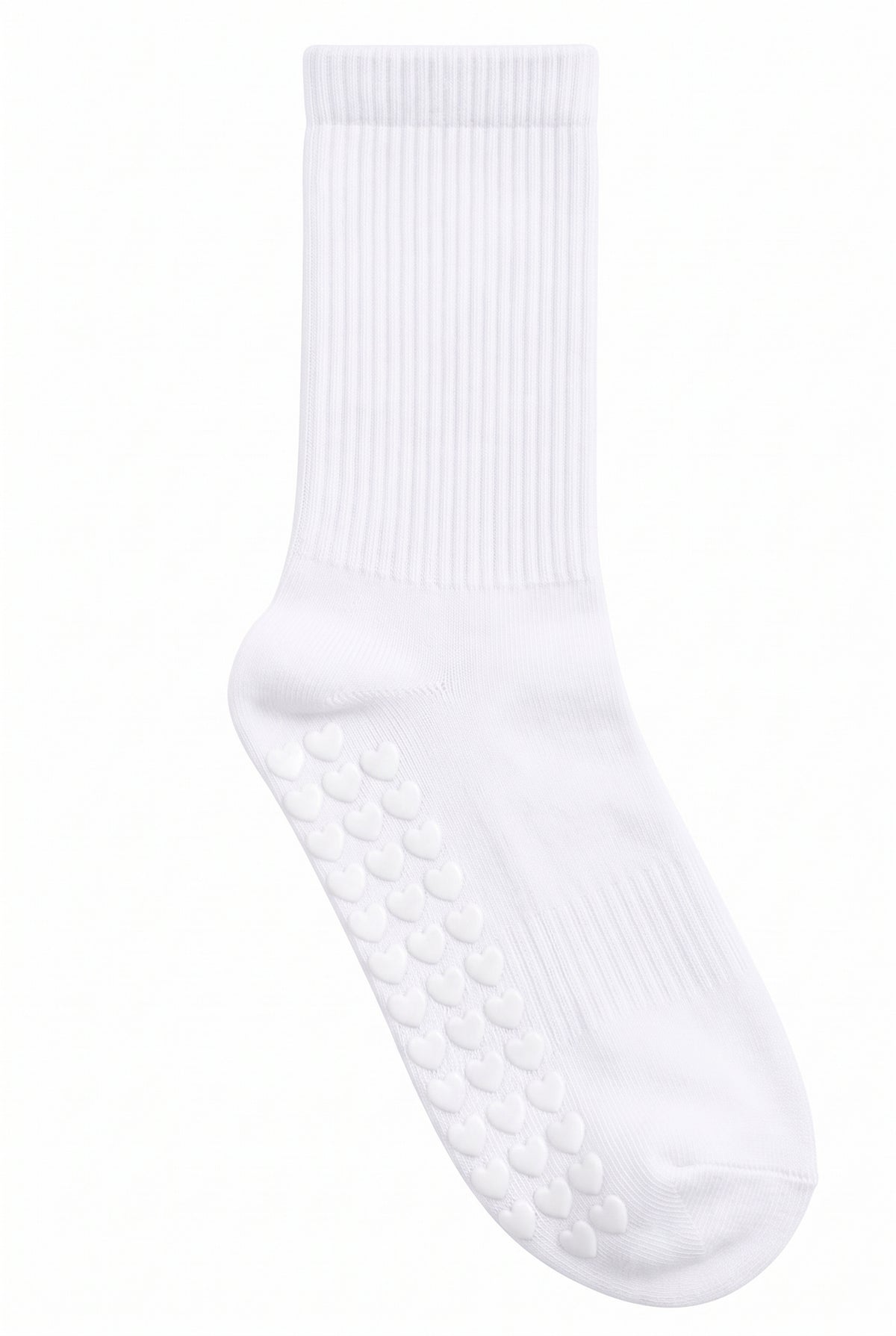 Optical White pilates grip socks, blank — no embroidery