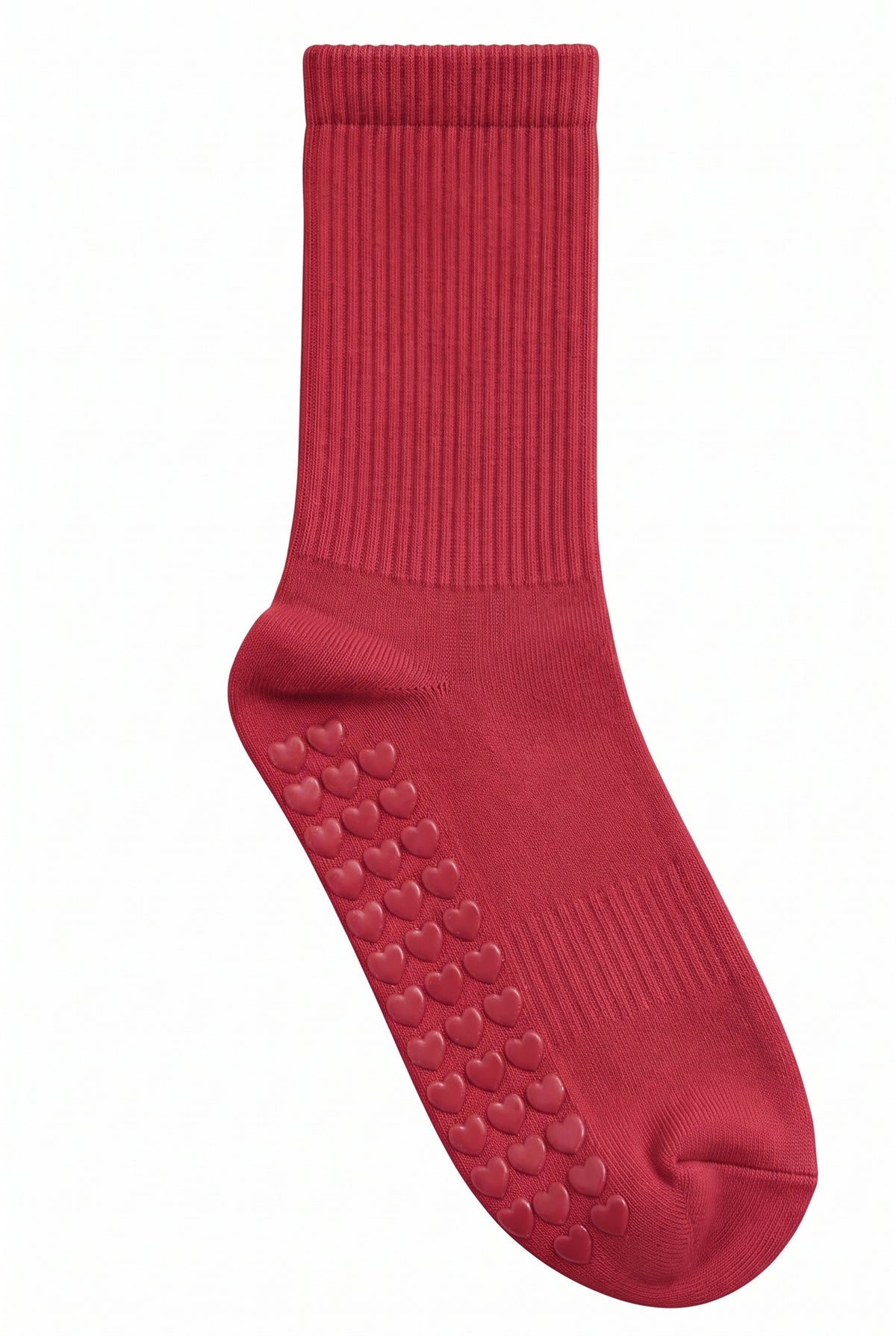 Red pilates grip socks, blank — plain, ready to personalize