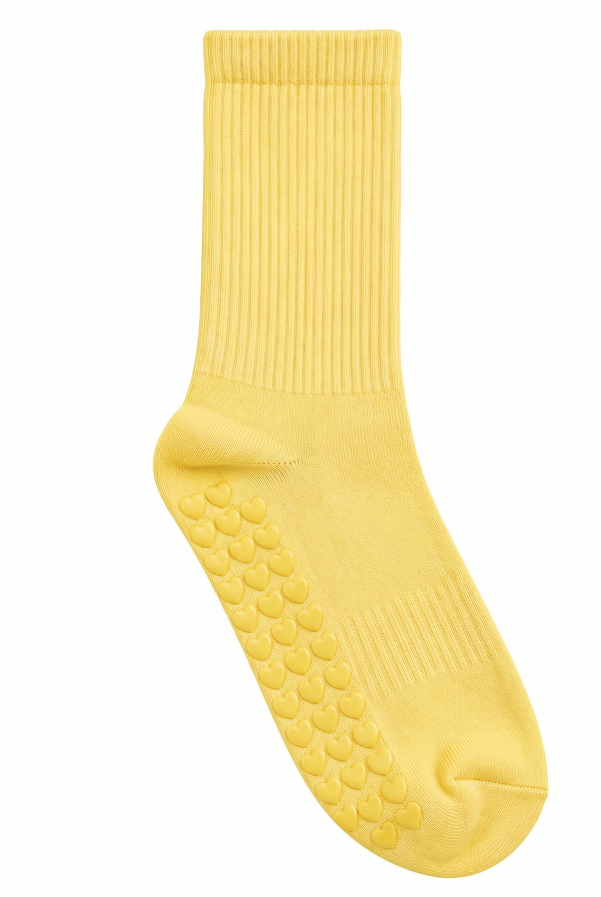 Yellow pilates grip socks, blank — plain, ready to personalize