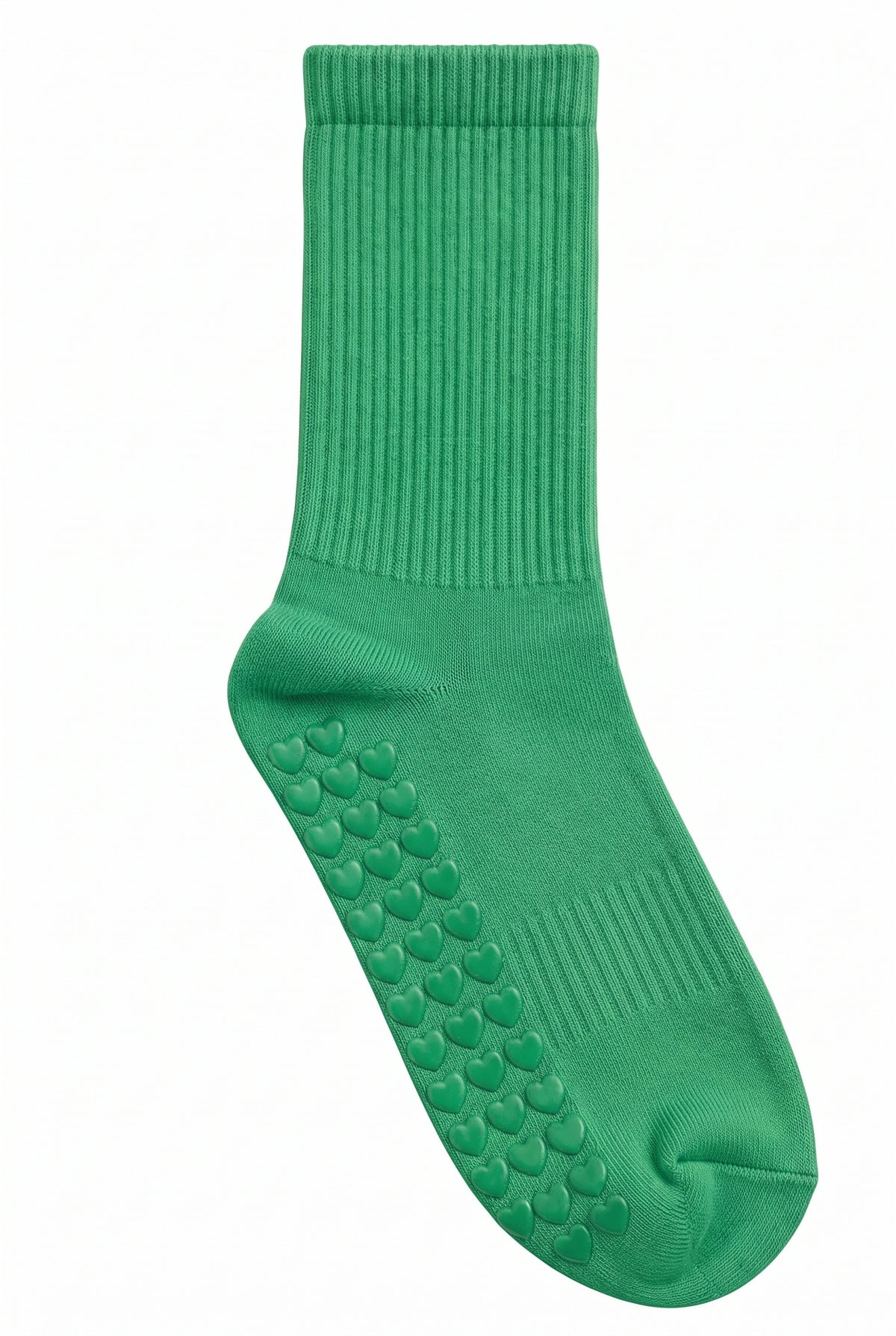 Green pilates grip socks, blank — no embroidery