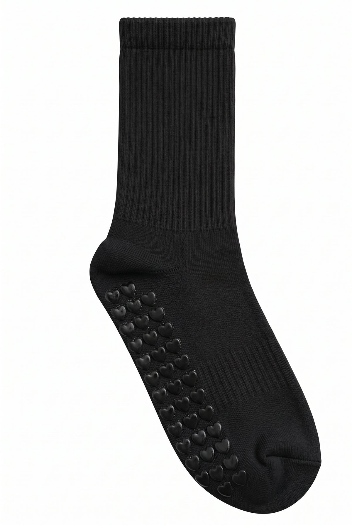 Black pilates grip socks, blank — no embroidery