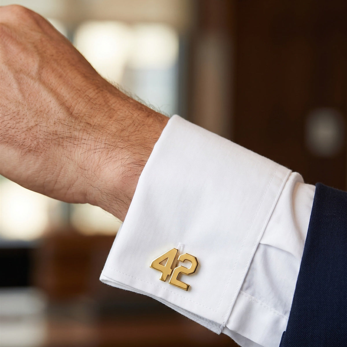 Custom Number Cufflinks | Personalized Jersey Number Cufflinks for Men
