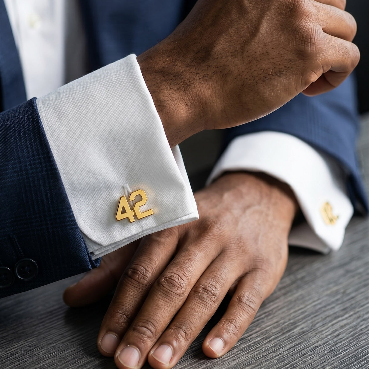 Custom Number Cufflinks | Personalized Jersey Number Cufflinks for Men