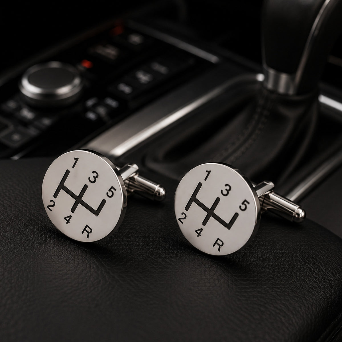 Gear Shift Cufflinks | Personalized Engraved Manual Transmission Car Lover Gift