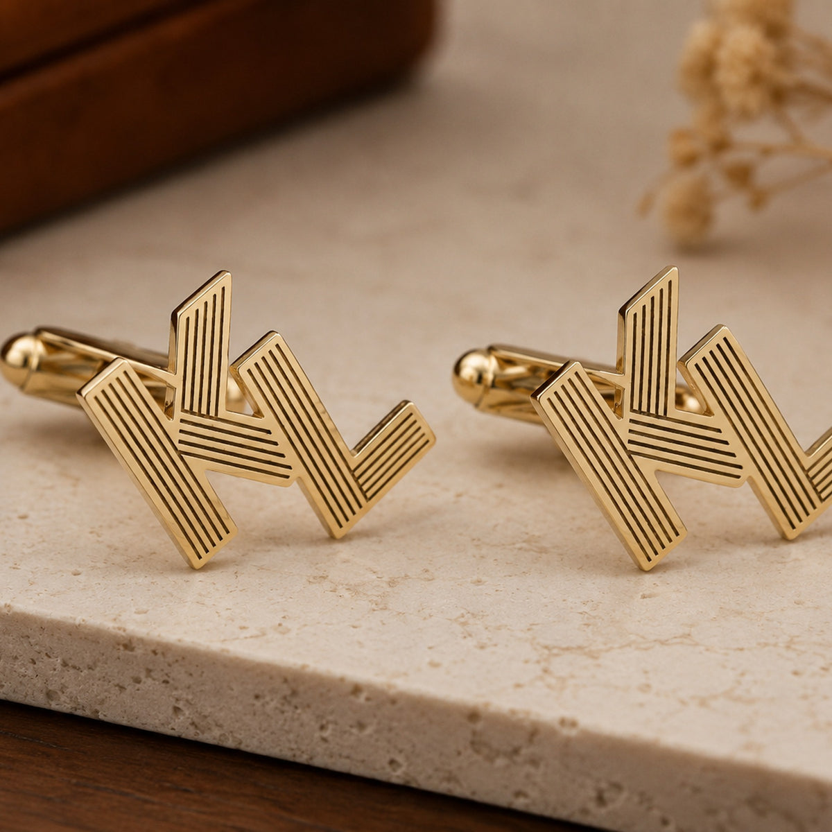 Interlocking Monogram Cufflinks | Personalized Two Initial Groom Gift