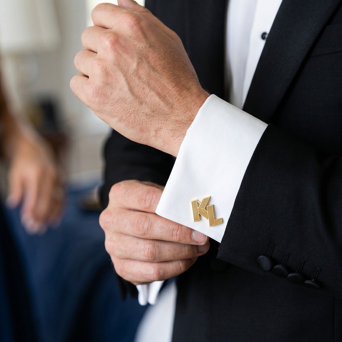 Interlocking Monogram Cufflinks | Personalized Two Initial Groom Gift