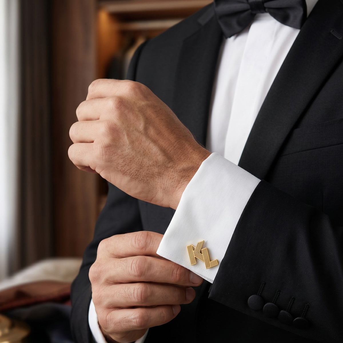 Interlocking Monogram Cufflinks | Personalized Two Initial Groom Gift