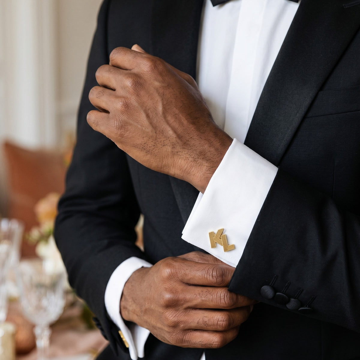 Interlocking Monogram Cufflinks | Personalized Two Initial Groom Gift