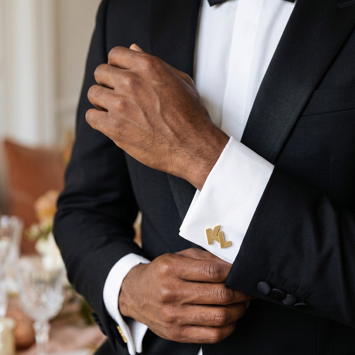 Interlocking Monogram Cufflinks | Personalized Two Initial Groom Gift