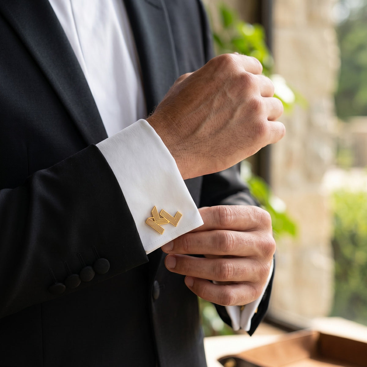 Interlocking Monogram Cufflinks | Personalized Two Initial Groom Gift