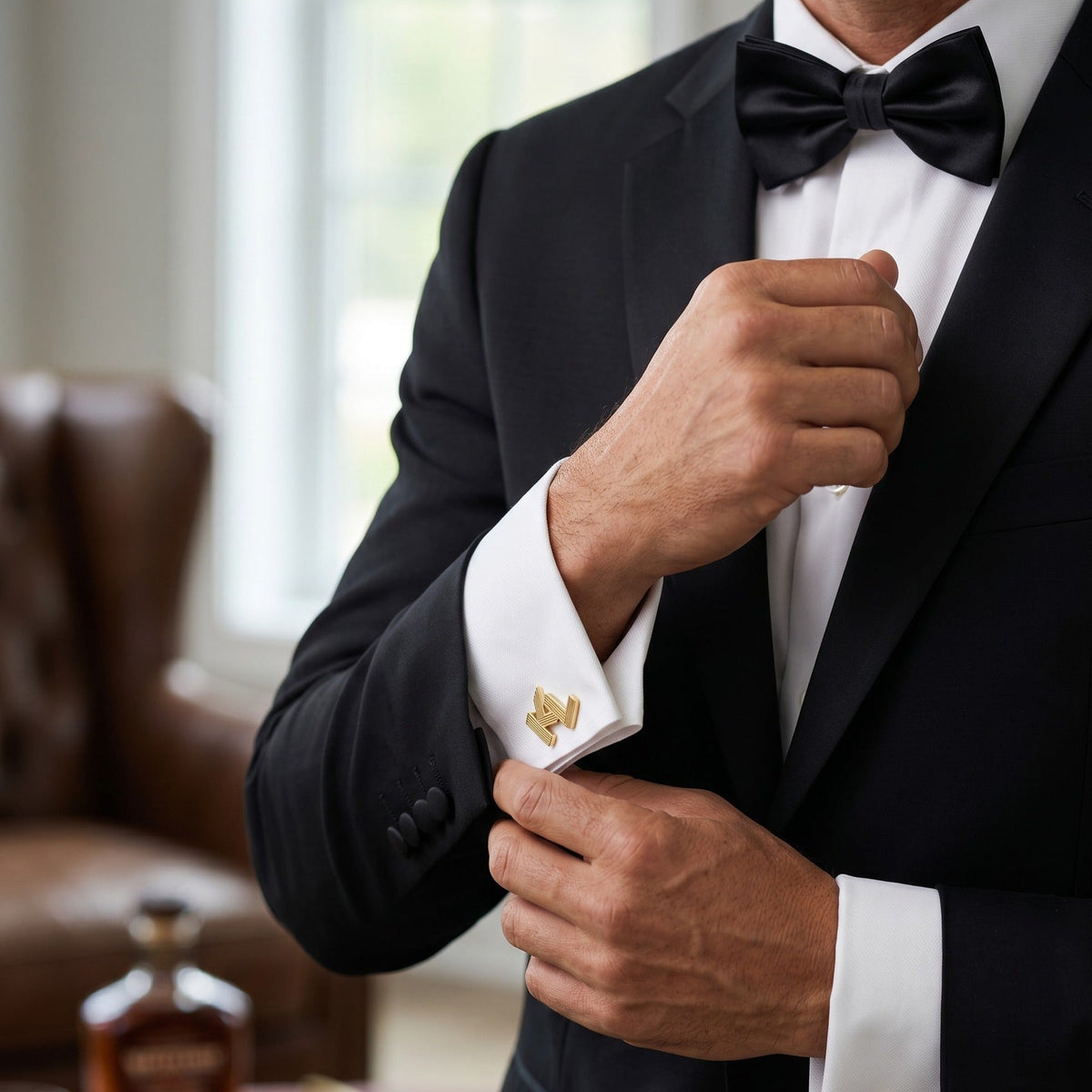 Interlocking Monogram Cufflinks | Personalized Two Initial Groom Gift