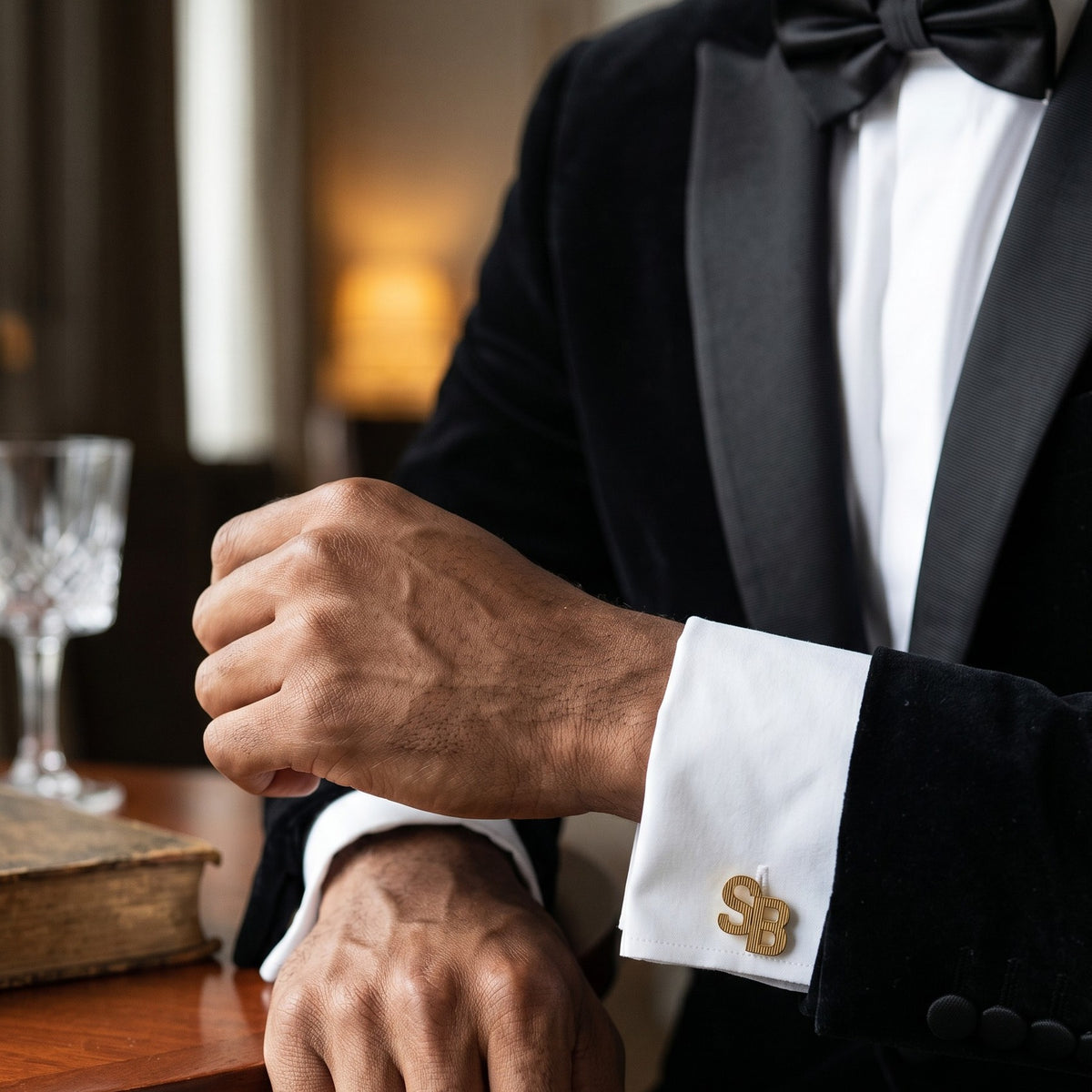 Personalized Two Initial Monogram Cufflinks | Custom Engraved Groom Gift