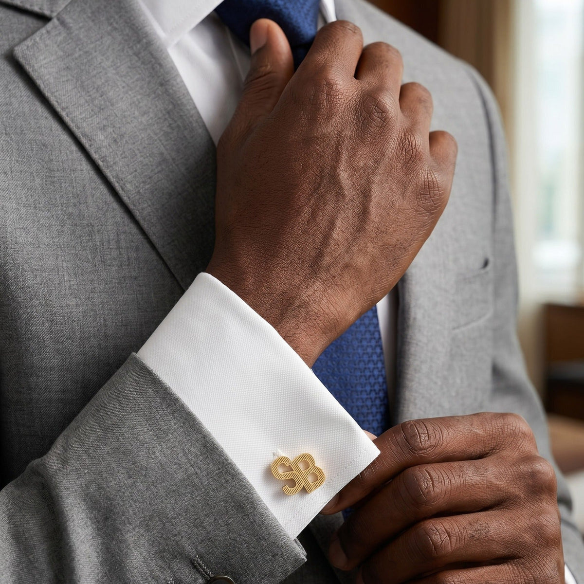 Personalized Two Initial Monogram Cufflinks | Custom Engraved Groom Gift