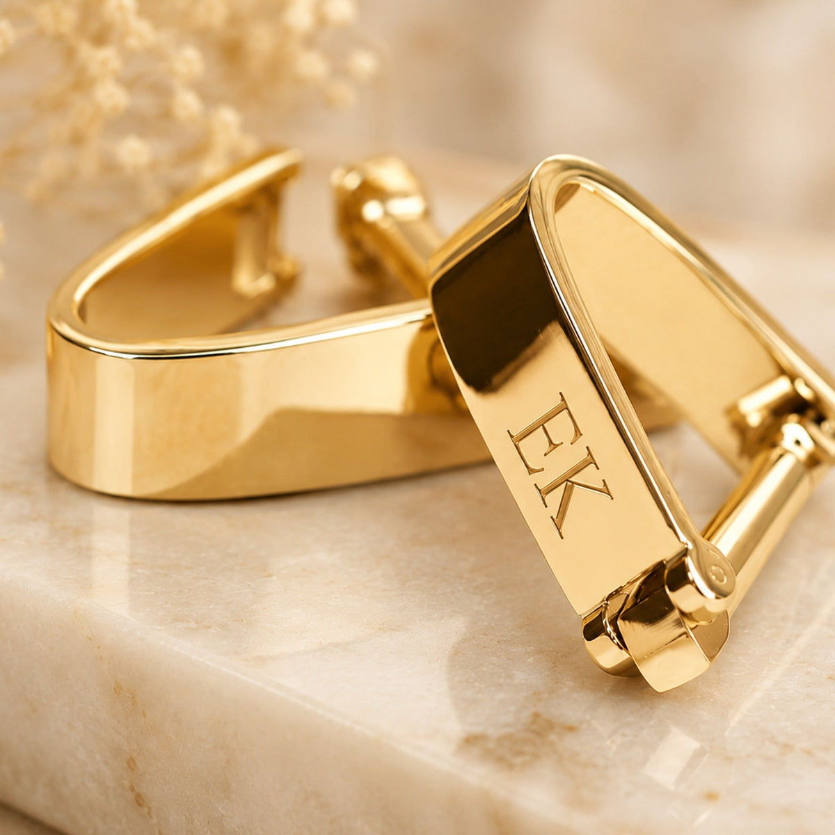 Personalized Name Bar Cufflinks | Custom Engraved Initial Wrap Cufflinks
