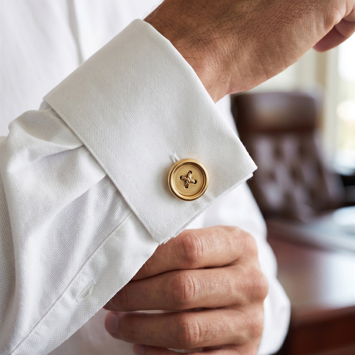 Sewing Button Cufflinks | Personalized Engraved Tailor Gift for Him