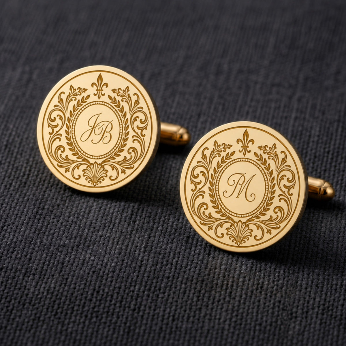 Personalized Monogram Cufflinks | Custom Engraved Initial Wedding & Groom Gift