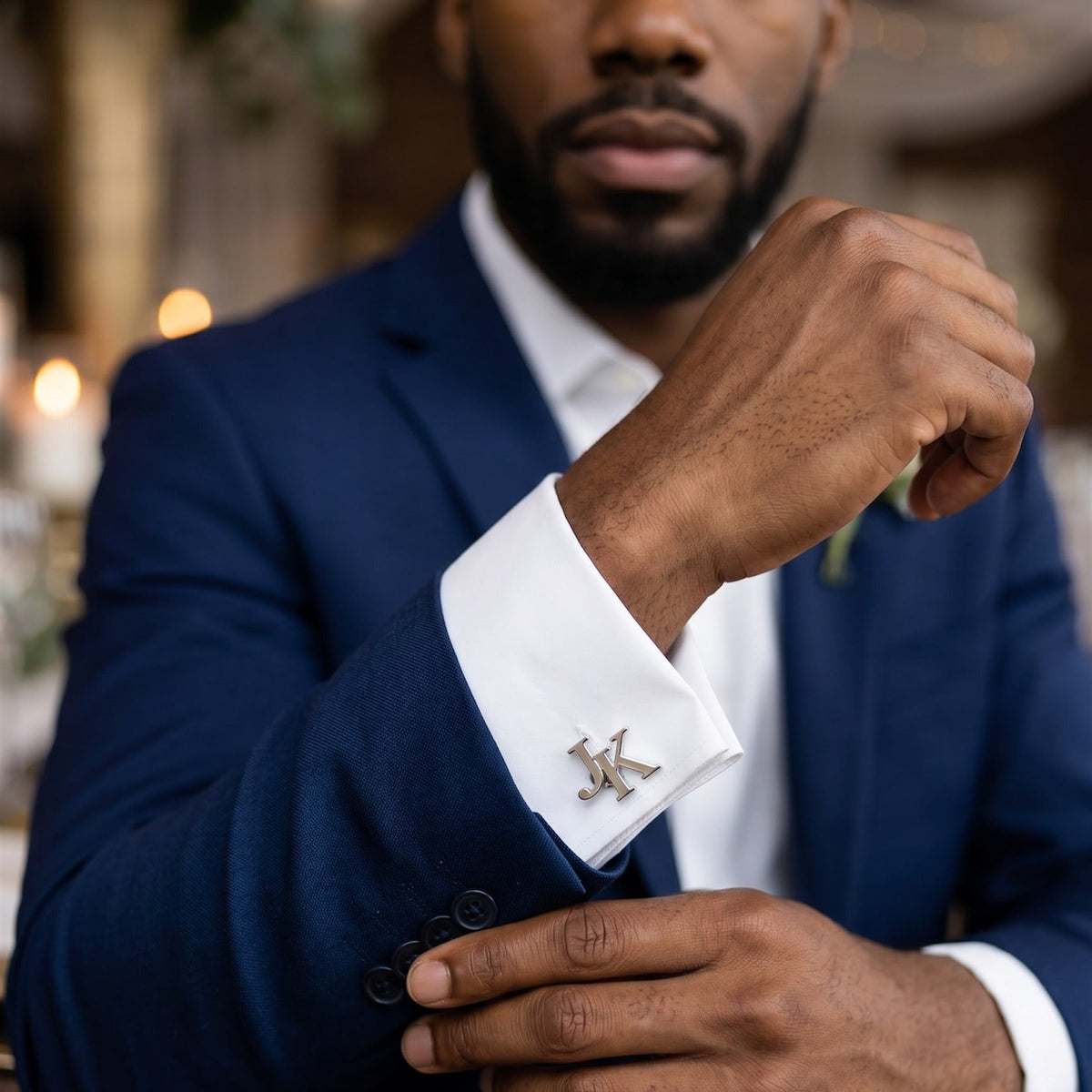 Custom Initial Monogram Cufflinks | Personalized Two Letter Gift for Men