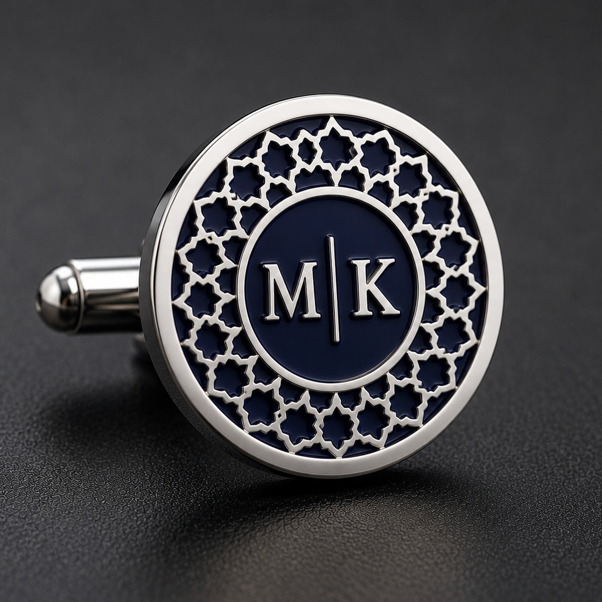 Navy Monogram Cufflinks | Personalized Two-Initial Groom & Groomsmen Gift
