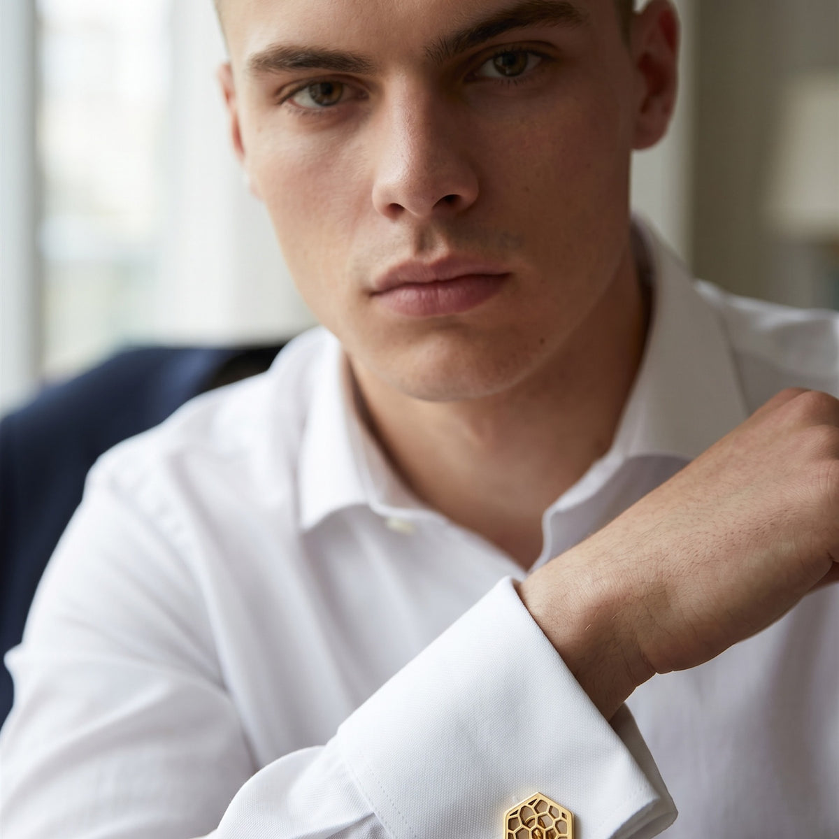 Personalized Honeycomb Cufflinks | Engraved Hexagon Groom & Groomsmen Gift