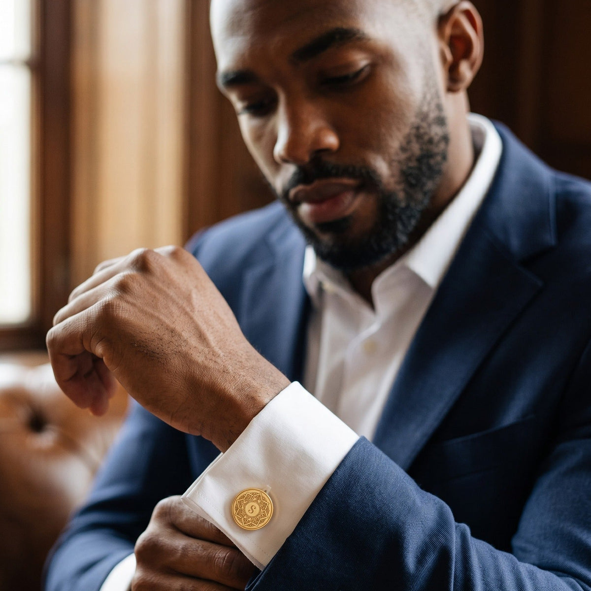 Ottoman Star Monogram Cufflinks | Personalized Engraved Initial Gift