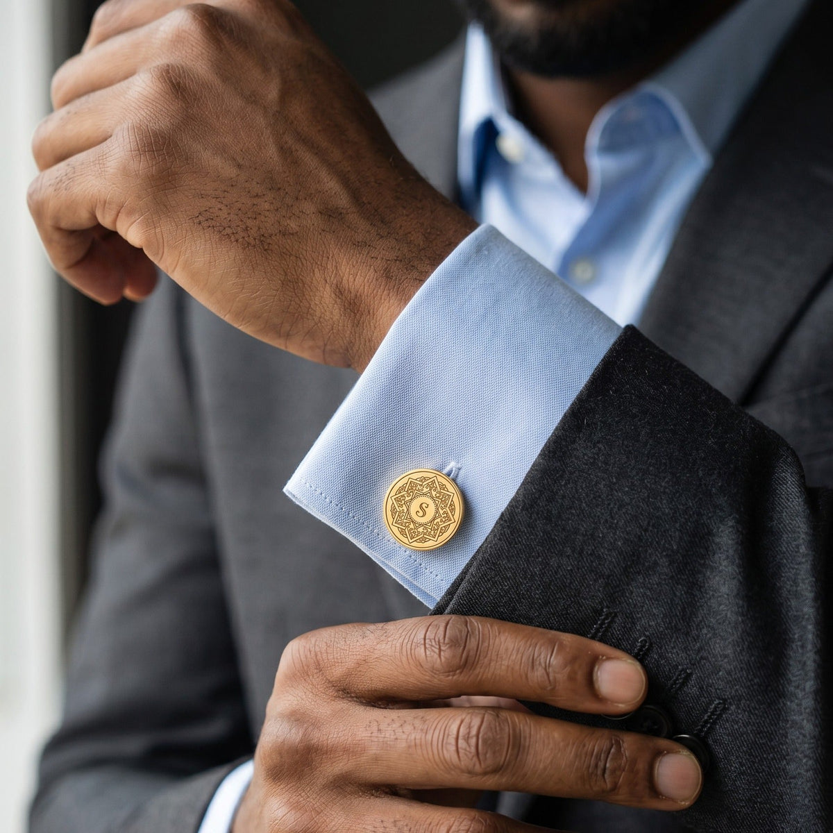 Ottoman Star Monogram Cufflinks | Personalized Engraved Initial Gift