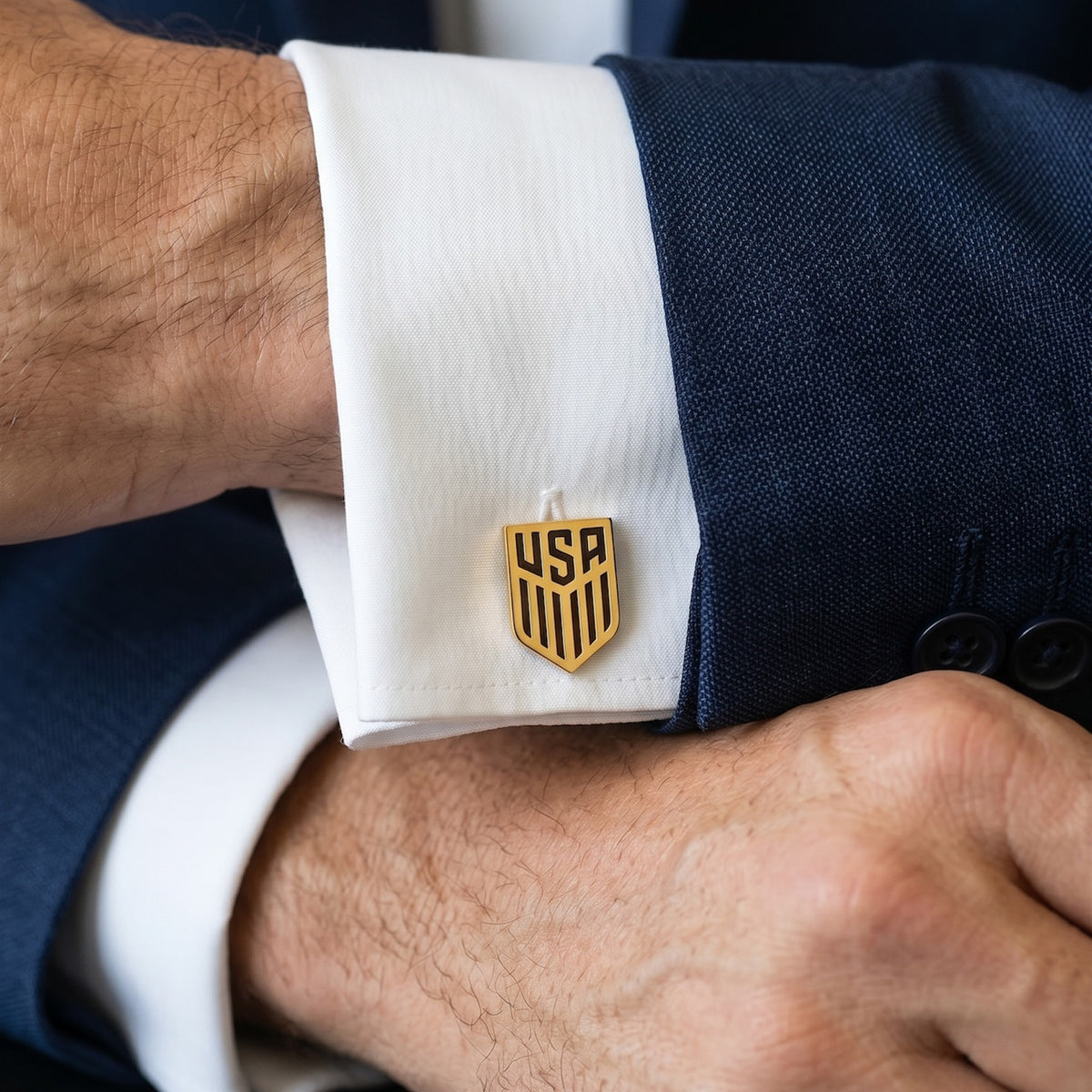 USA Shield Cufflinks | Personalized Engraved Patriotic Gift for Men