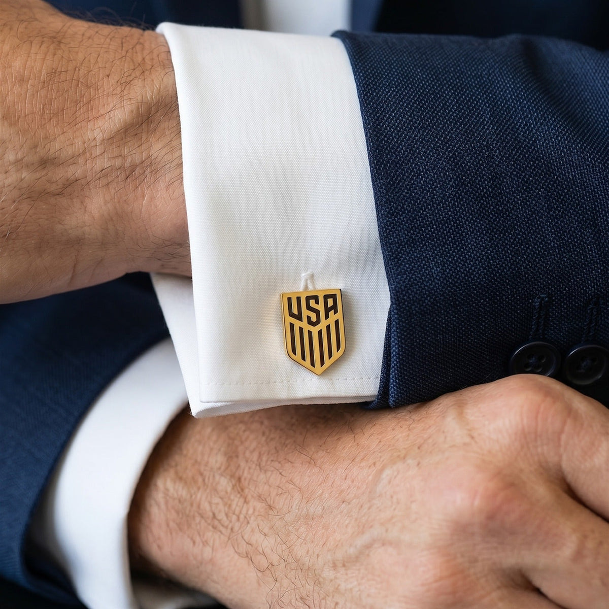 USA Shield Cufflinks | Personalized Engraved Patriotic Gift for Men