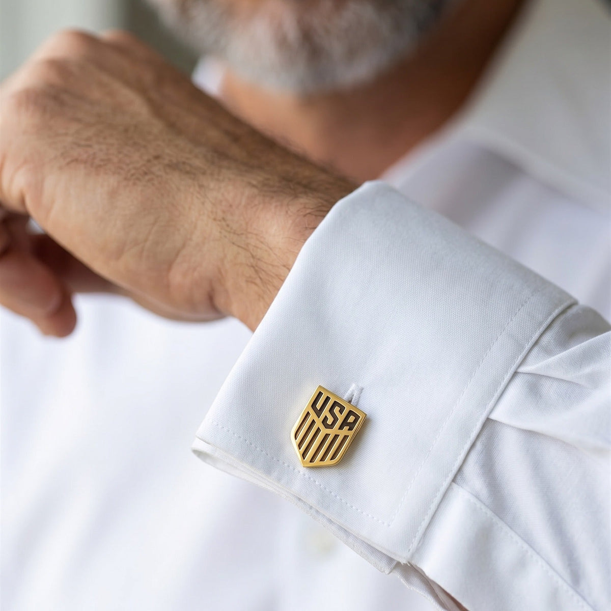 USA Shield Cufflinks | Personalized Engraved Patriotic Gift for Men