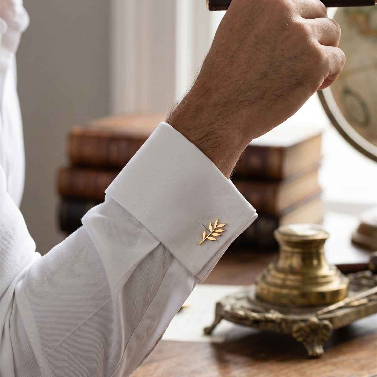 Olive Branch Cufflinks | Personalized Engraved Wedding Gift for Groom