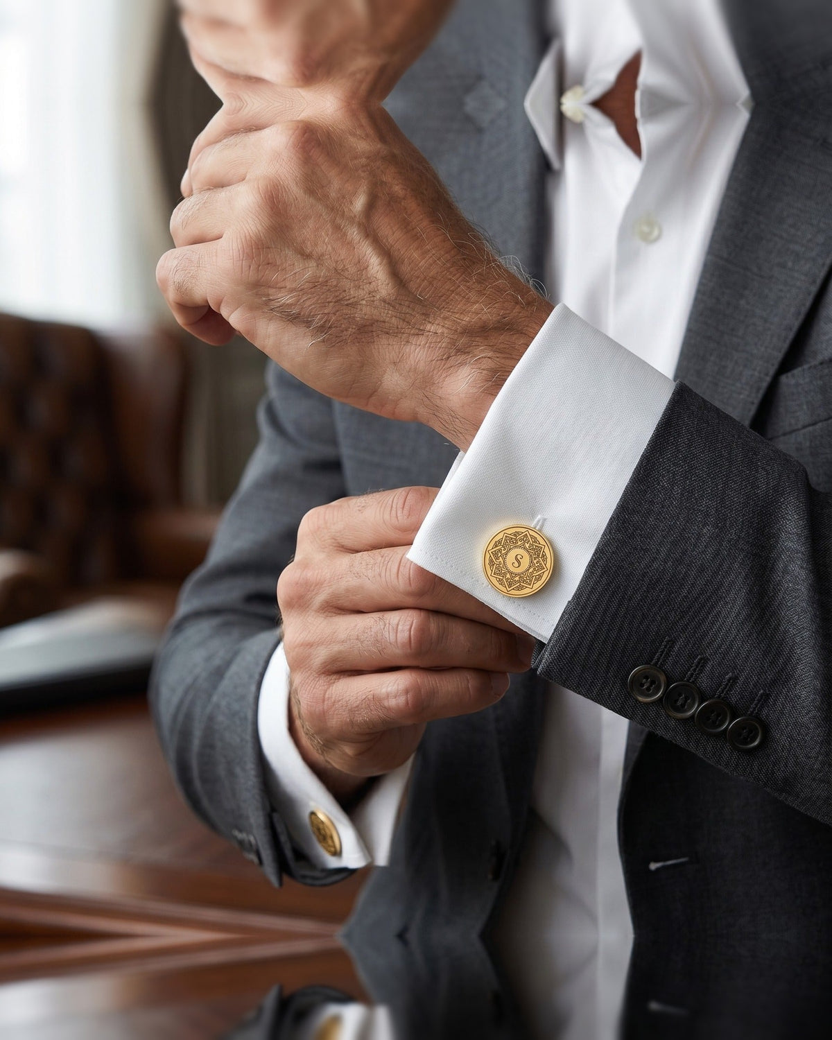 Ottoman Star Monogram Cufflinks | Personalized Engraved Initial Gift