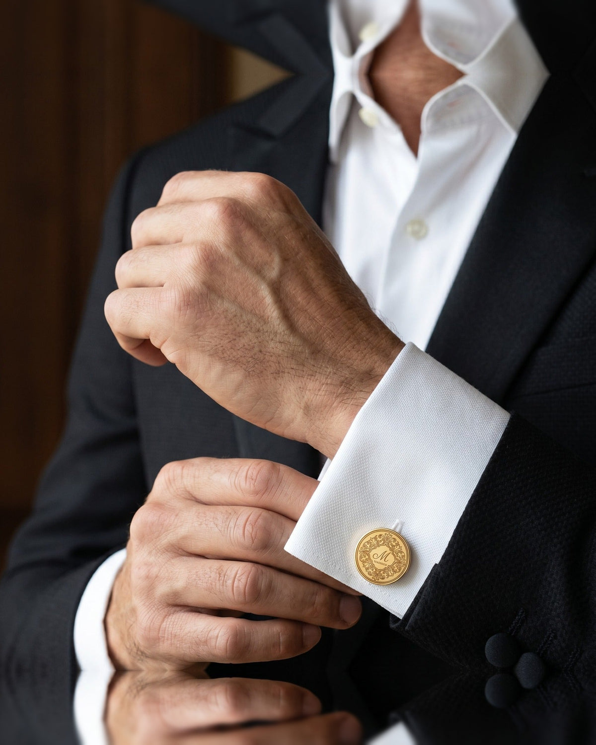 Personalized Monogram Cufflinks | Engraved Initial & Surname Groom Gift