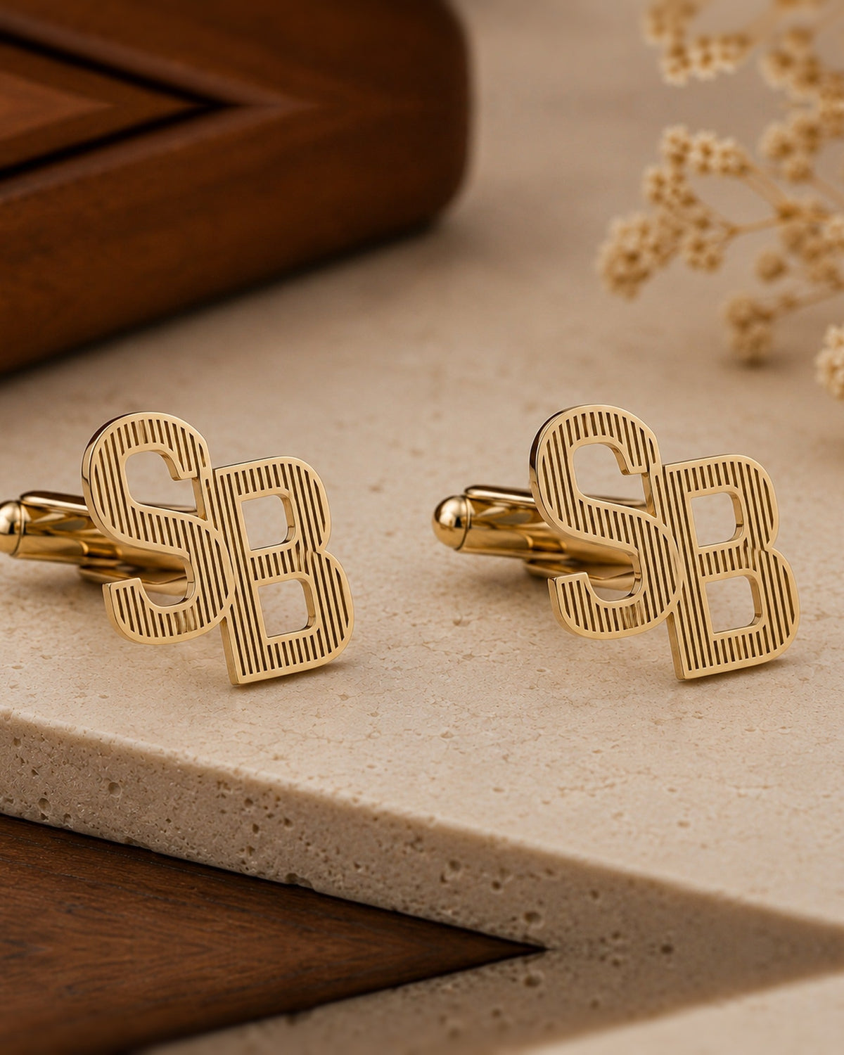 Personalized Two Initial Monogram Cufflinks | Custom Engraved Groom Gift