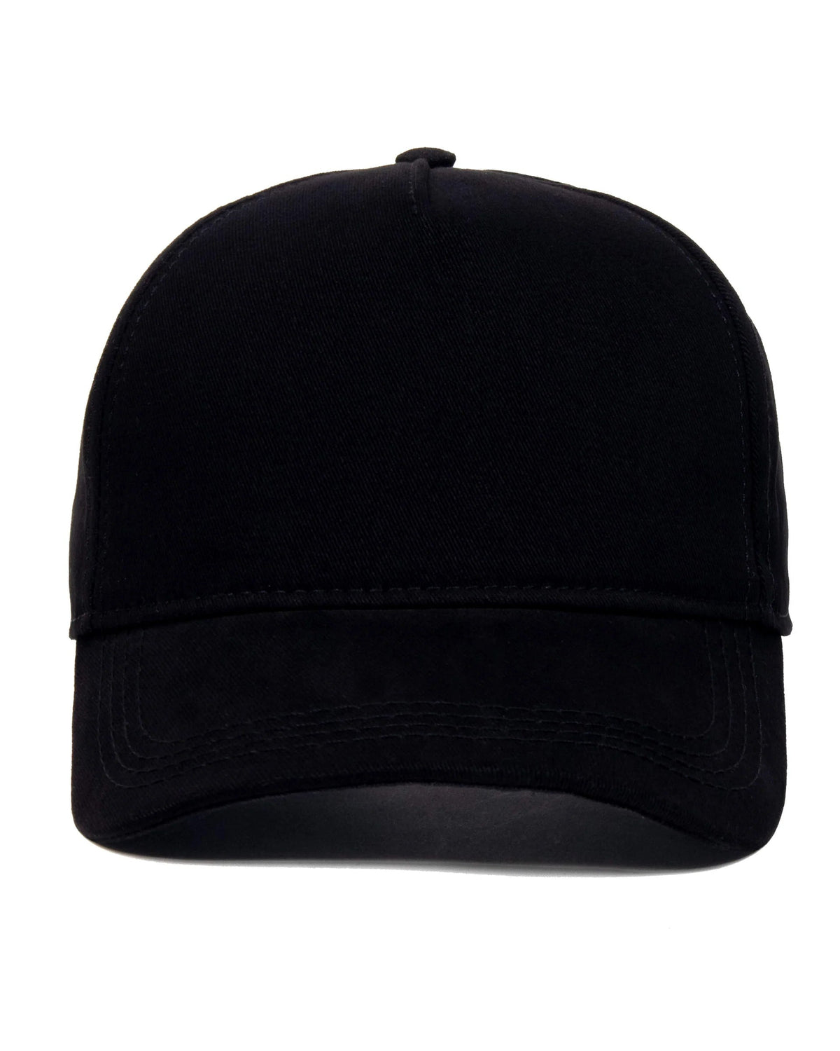 Black baseball cap, blank — no embroidery