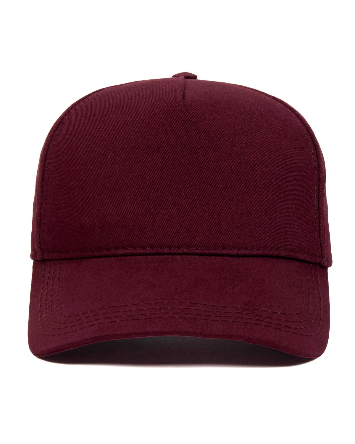 Burgundy baseball cap, blank — no embroidery