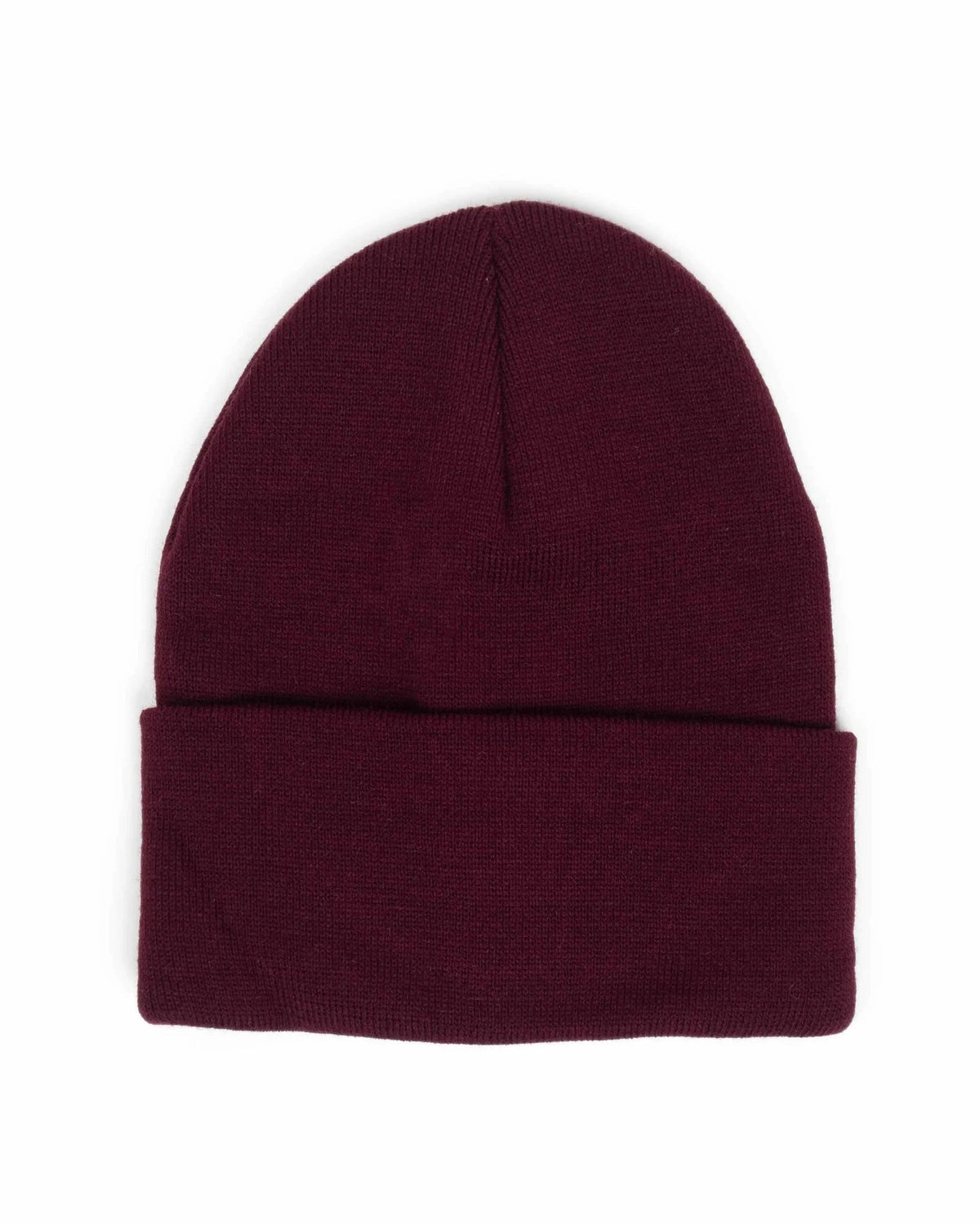 Burgundy beanie, blank — no embroidery