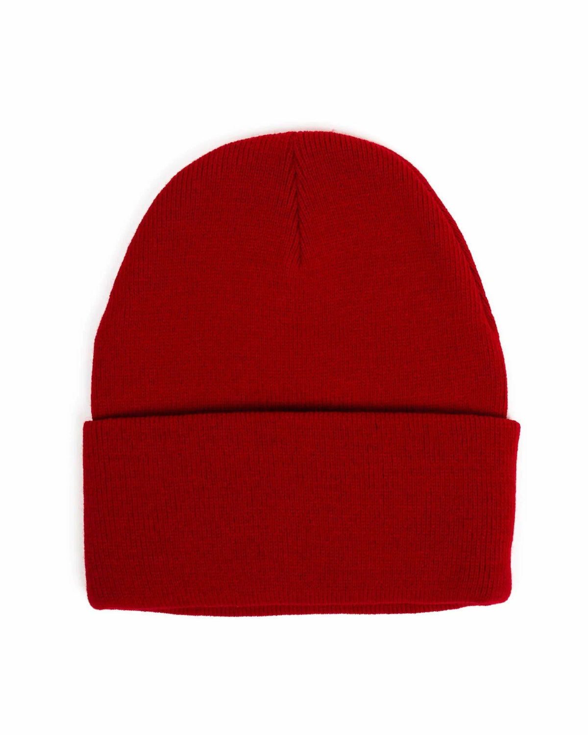 Red beanie, blank — no embroidery