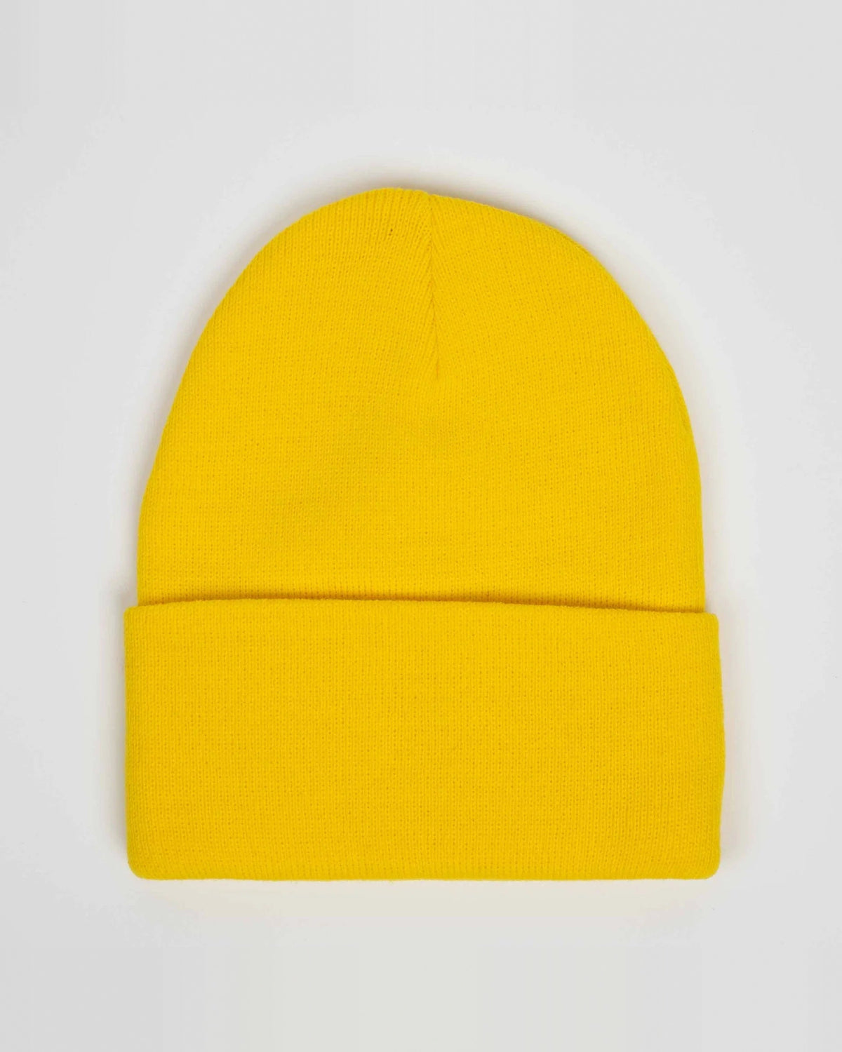 Yellow beanie, blank — no embroidery