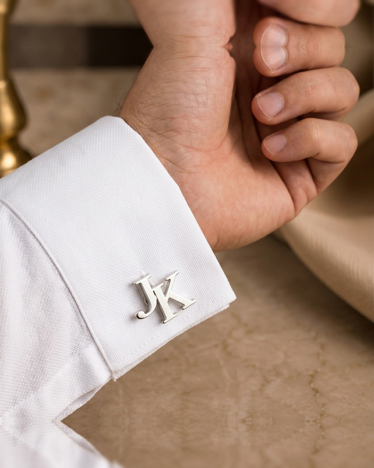 Custom Initial Monogram Cufflinks | Personalized Two Letter Gift for Men