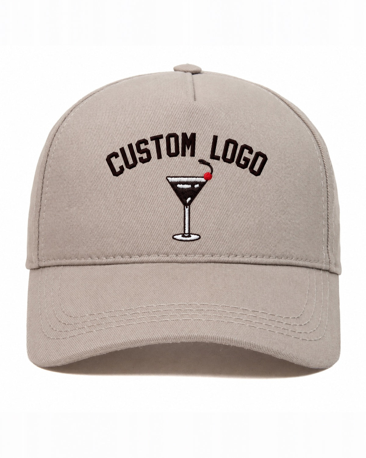 Custom Logo Hat — front view of the embroidered cap
